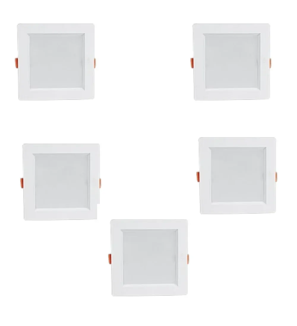 تصویر  لامپ ال ای دی 18 وات پارس شعاع توس مدل سولاریس مربعی بسته 5 عددی