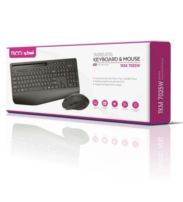 تصویر  مجموعه کیبورد و موس بیسیم تسکو مدل TKM7023W تصویر  مجموعه کیبورد و موس بیسیم تسکو مدل TKM7023W