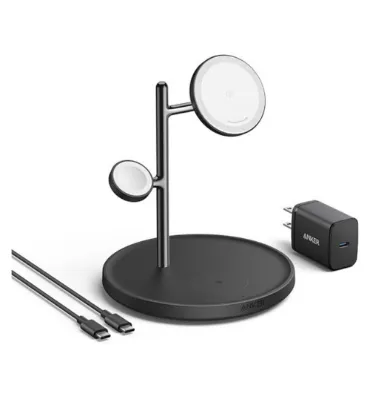 تصویر  شارژر بی سیم 15W انکر مدل ( MagGo B25M3 (3 in 1 Stand