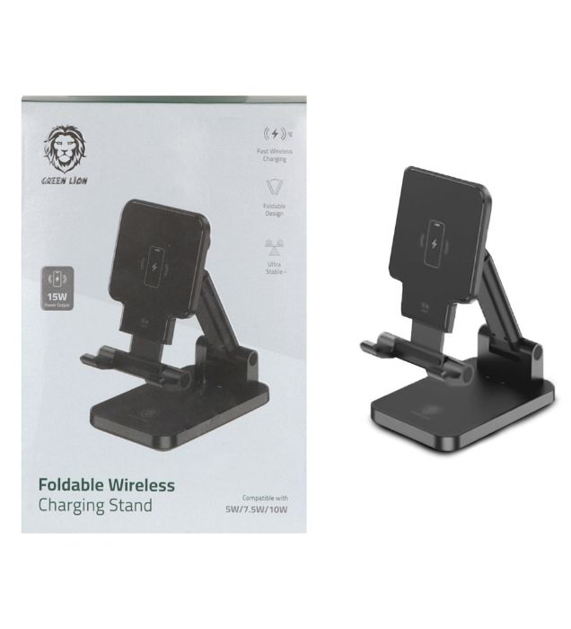 تصویر  شارژر وایرلس و هولدر رومیزی گرین لاین مدل GNFLDWCST