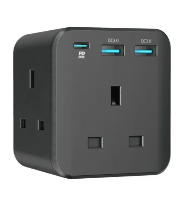تصویر شارژر دیواری 20W سه پورت پاورلوژی مدل PWCUQC003