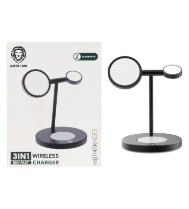 شارژر وایرلس سه کاره گرین لاین مدل GN3IN1MWC