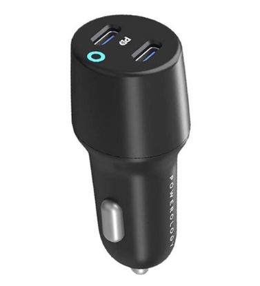 تصویر  شارژر فندکی 45W فست و PD دو پورت پاورلوژی مدل PCCSR006