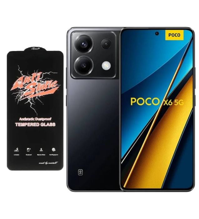 تصویر  گوشی موبایل شیائومی مدل Poco X6 ظرفیت 512 گیگابایت رم 12 گیگابایت به همراه محافظ تمام صفحه (گلس) آنتی استاتیک