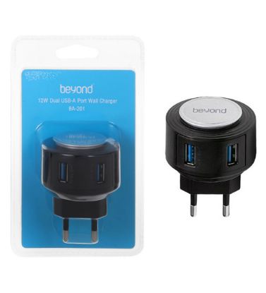 نمایش جزئیات برای شارژر دیواری 12W فست دو پورت بیاند مدل BA-201 تصویر شارژر دیواری 12W فست دو پورت بیاند مدل BA-201