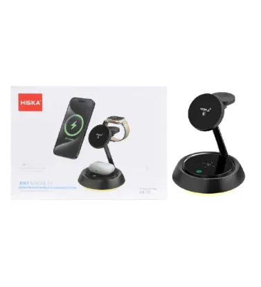 تصویر  شارژر وایرلس سه کاره هیسکا مدل HR-13