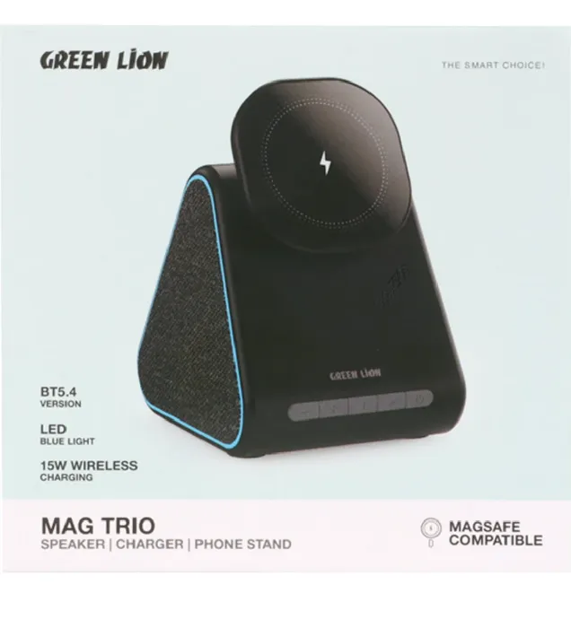 تصویر  شارژر وایرلس گرین لاین مدل Mag Trio GNMGT15WSPBK