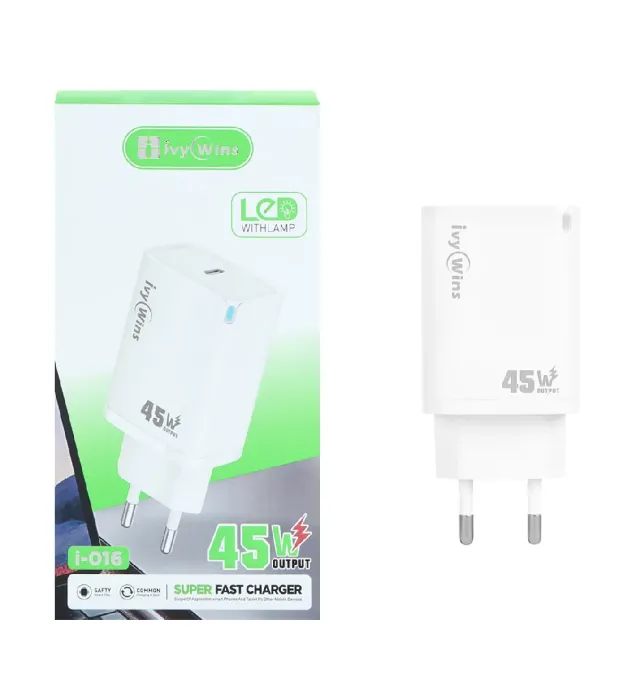تصویر  شارژر دیواری آی وی وینز 45 وات مدل i-016