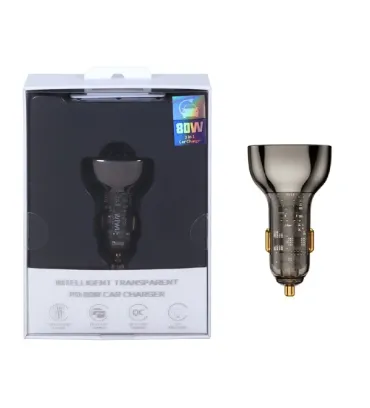 تصویر  شارژر فندکی فست و PD سه پورت ویوو 80 وات مدل PC700