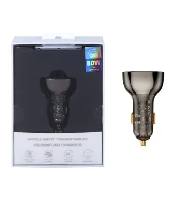 تصویر  شارژر فندکی فست و PD سه پورت ویوو 80 وات مدل PC700