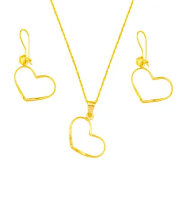 تصویر  نیم ست طلا زنانه 18 عیار مدل قلب - 6.5 گرم