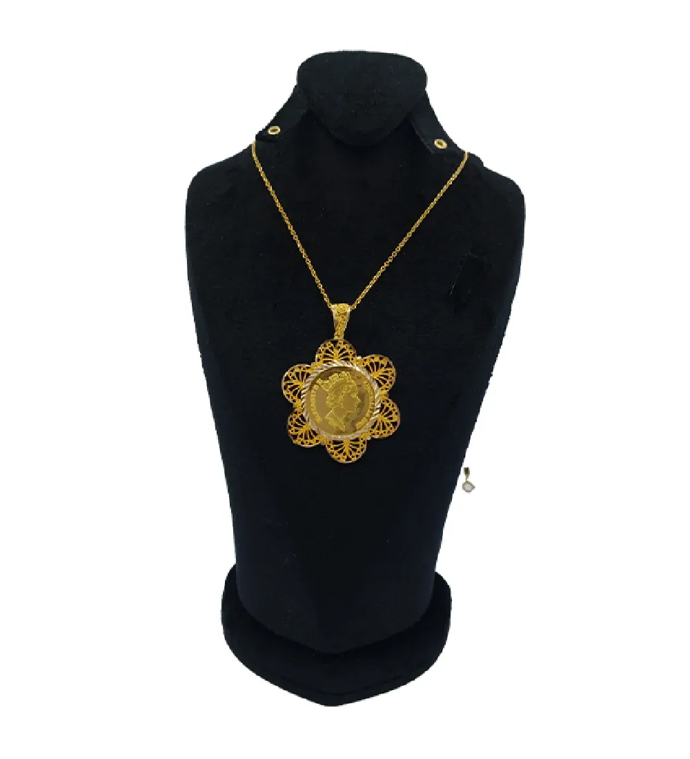 تصویر  گردنبند طلا زنانه 18 عیار مدل خورشید - 9 گرم