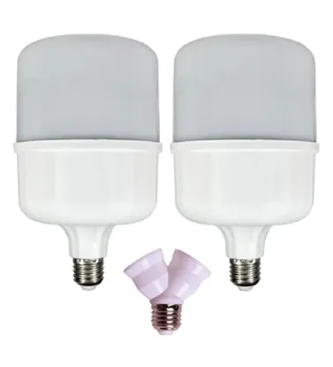 تصویر  لامپ ال ای دی 50 وات چیپصام مدل استوانه‌ای پایه E27 بسته 2 عددی به همراه تبدیل سرپیچ