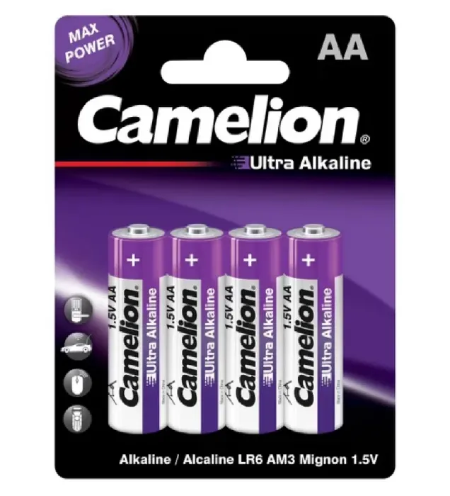 تصویر  باتری قلمی کملیون مدل Ultra Alkaline LR6-BP4UT بسته 4 عددی