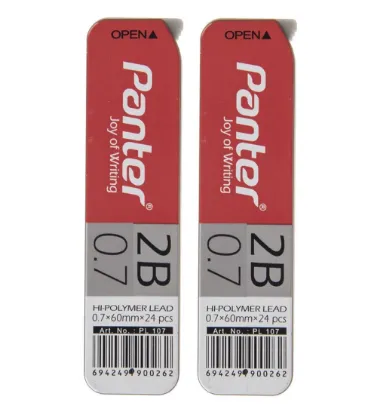 تصویر  نوک مداد نوکی 0.7 میلی متری پنتر مدل Hi-Polymer بسته 2 عددی