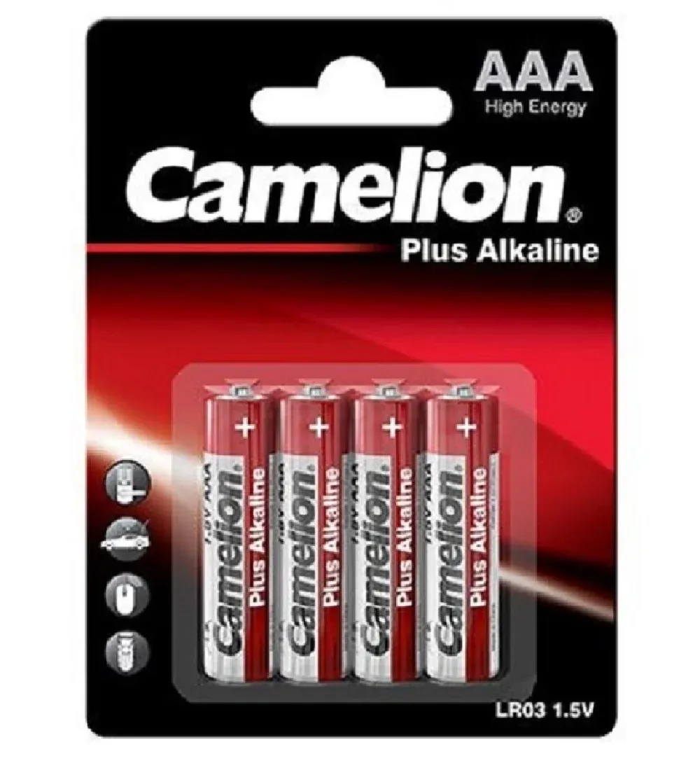 تصویر  باتری نیم قلمی کملیون مدل Plus Alkaline LR03-BP4 بسته 4 عددی