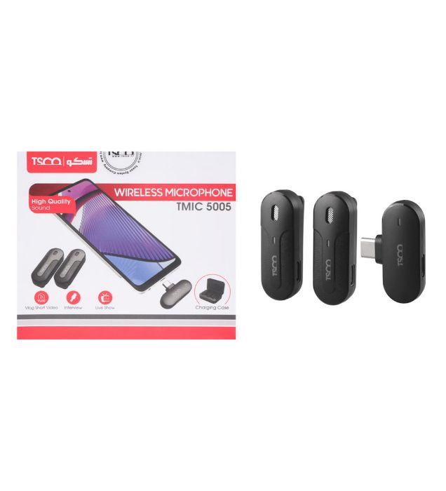 تصویر  میکروفون بی سیم تسکو تایپ سی مدل TMIC 5005 (دو میکروفون)