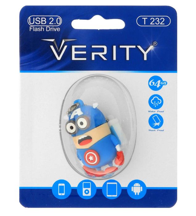 تصویر  فلش مموری عروسکی وریتی مدل T232 USB 2.0 ظرفیت 64 گیگابایت