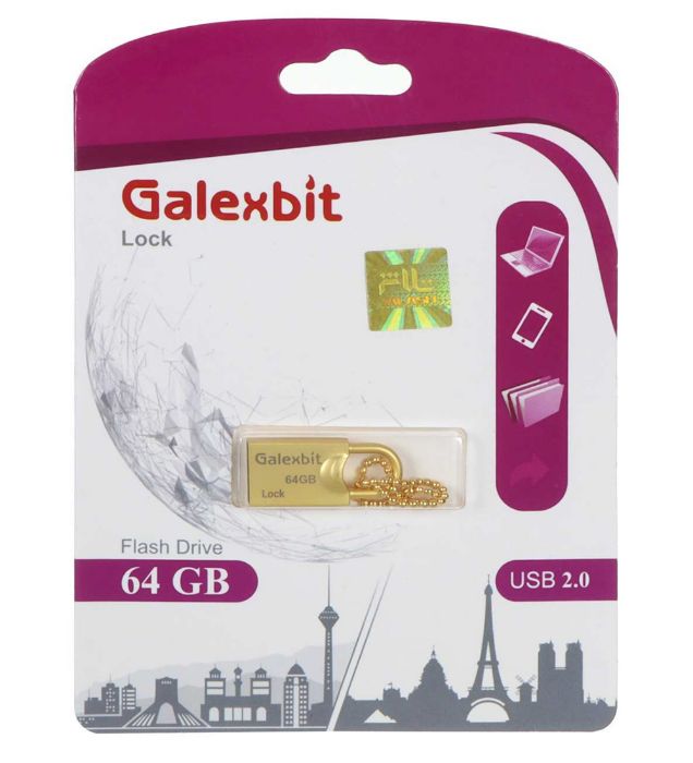 تصویر  فلش مموری گلکس بیت مدل Lock USB 2.0 ظرفیت 64 گیگابایت
