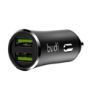 تصویر  شارژر فندکی 12W بودی مدل CC627T3B با 2 خروجی USB به همراه کابل USB-C
