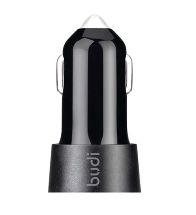 تصویر  شارژر فندکی 24W بودی مدل M8J622TB با 2 خروجی USB به همراه کابل USB به USB-C