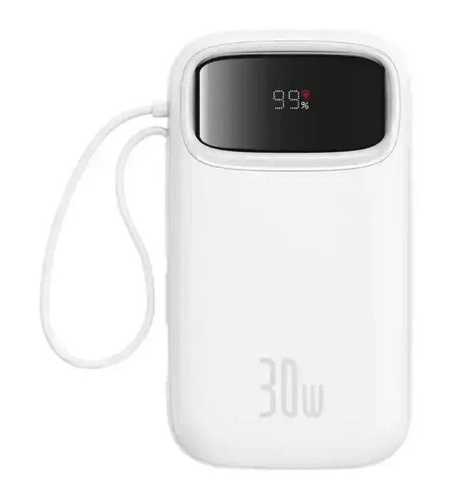 تصویر  پاوربانک 30W باسئوس مدل Qpow2 DualCable ظرفیت 10000 میلی آمپر ساعت