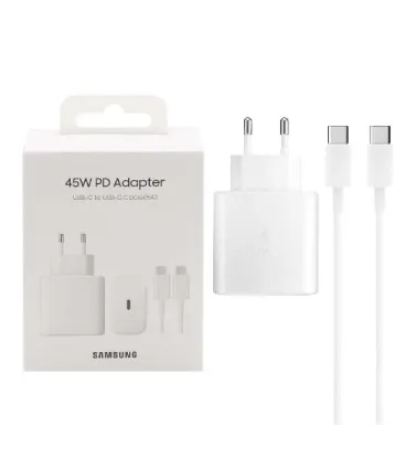 تصویر  شارژر دیواری سامسونگ 45 وات مدل EP-TA845 به همراه کابل تبدیل USB-C
