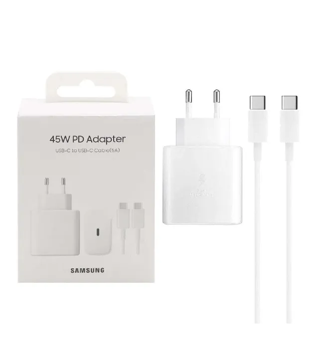 تصویر  شارژر دیواری سامسونگ 45 وات مدل EP-TA845 به همراه کابل تبدیل USB-C
