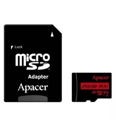تصویر  کارت حافظه میکرو اس دی اپیسر مدل MicroSD XC CL10 U1 UHS l V10 A1 W/1 R100 به همراه آداپتور ظرفیت 256 گیگابایت