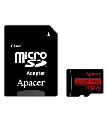 تصویر  کارت حافظه میکرو اس دی اپیسر مدل MicroSD XC CL10 U1 UHS l V10 A1 W/1 R100 به همراه آداپتور ظرفیت 128 گیگابایت