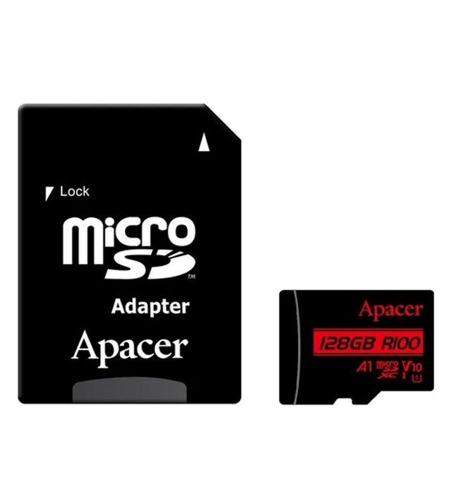 تصویر  کارت حافظه میکرو اس دی اپیسر مدل MicroSD XC CL10 U1 UHS l V10 A1 W/1 R100 به همراه آداپتور ظرفیت 128 گیگابایت
