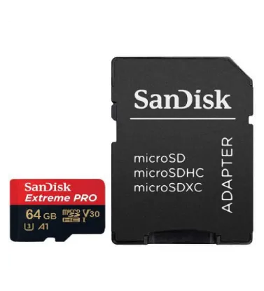 تصویر  کارت حافظه سن دیسک مدل اکستریم پرو سرعت 170 مگابایت بر ثانیه به همراه آداپتور ظرفیت 64 گیگابایت