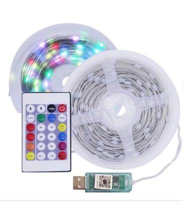 تصویر  ریسه ال ای دی مدل فول کالر هوشمند بلوتوثی کد RGB IC USB 5V طول 10 متر
