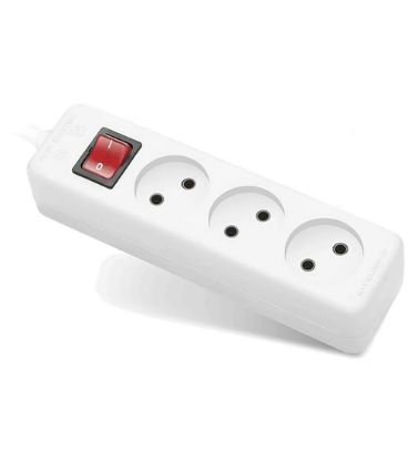 تصویر  چندراهی برق سه خانه بدون ارت پارت الکتریک مدل PE850 طول 1.8 متر