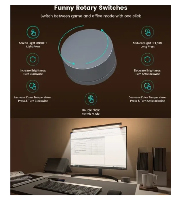 تصویر  لامپ ال ای دی بالای مانیتور (لایت بار) 10 وات شیائومی یی لایت مدل Pro YLTD003 تصویر  لامپ ال ای دی بالای مانیتور (لایت بار) 10 وات شیائومی یی لایت مدل Pro YLTD003