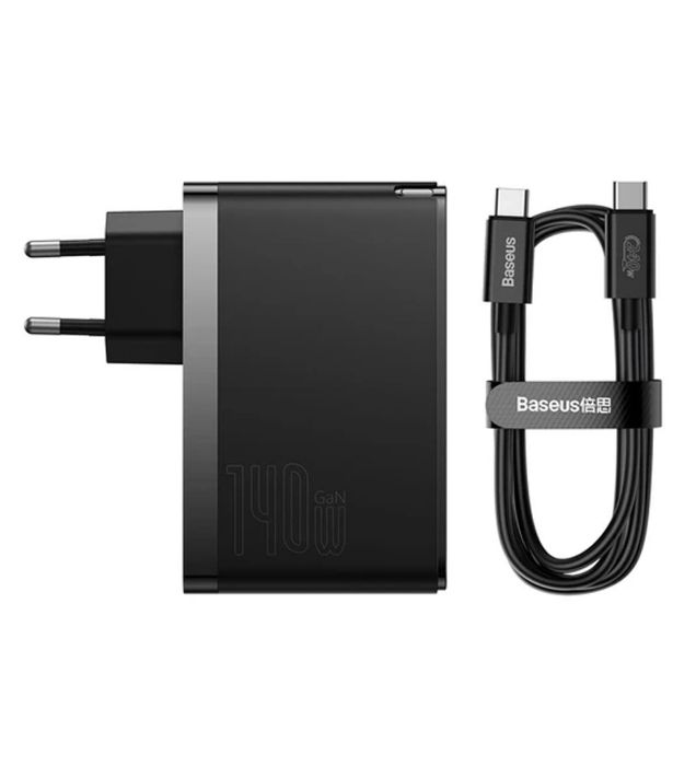 تصویر  شارژر دیواری 140وات باسئوس مدل GaN5 Pro Fast Charger 2C+U 140W EU CCGP10020 همراه با کابل تایپ سی به تایپ سی
