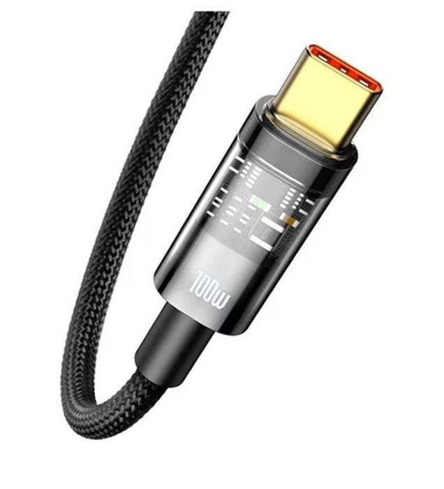 تصویر  کابل شارژ 100W فست یو اس بی به تایپ سی باسئوس مدل Explorer Series Auto Power-Off طول 1 متر