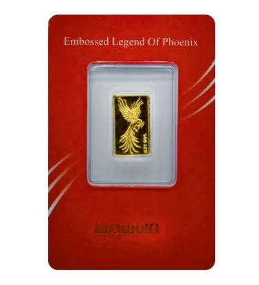 تصویر  شمش طلا 24 عیار 5 گرمی ایران شمش مدل سیمرغ کد SN1429