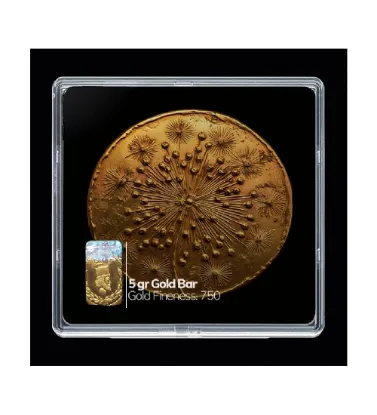 تصویر  شمش طلا 18 عیار 10 گرمی مدوپد مدل سکه قاصدک کد SG10688