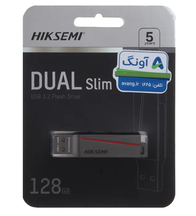 تصویر  فلش مموری هایک سمی مدل Dual Slim USB 3.2 Type-C ظرفیت 128 گیگابایت
