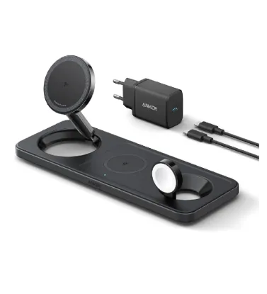 تصویر  شارژر بی سیم انکر مدل MagGo B25M1 به همراه شارژر دیواری 40 وات انکر و کابل تایپ سی طول 1.5 متر