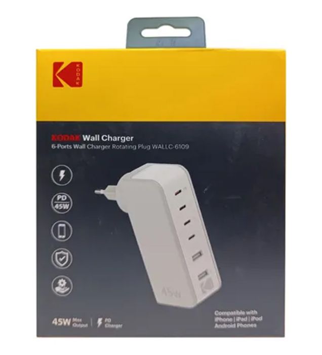 تصویر  شارژر دیواری 45W کداک مدل WALLC-6109
