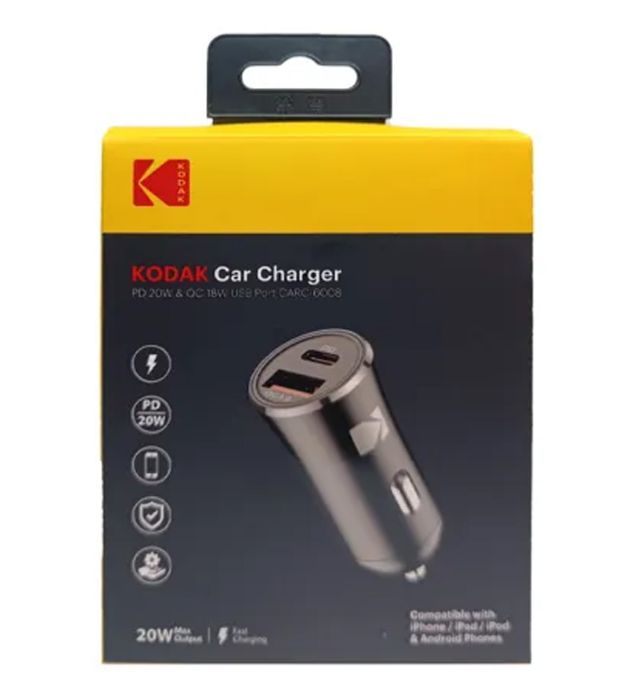 تصویر  شارژر فندکی 20W کداک مدل CARC-6008