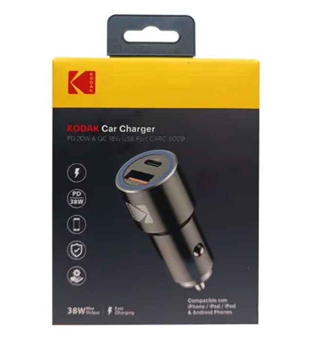 تصویر  شارژر فندکی 38W کداک مدل CARC-6009
