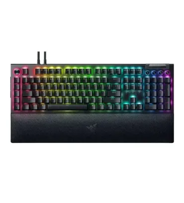 تصویر کیبورد با سیم گیمینگ ریزر مدل Blackwidow V4 pro Green Switches