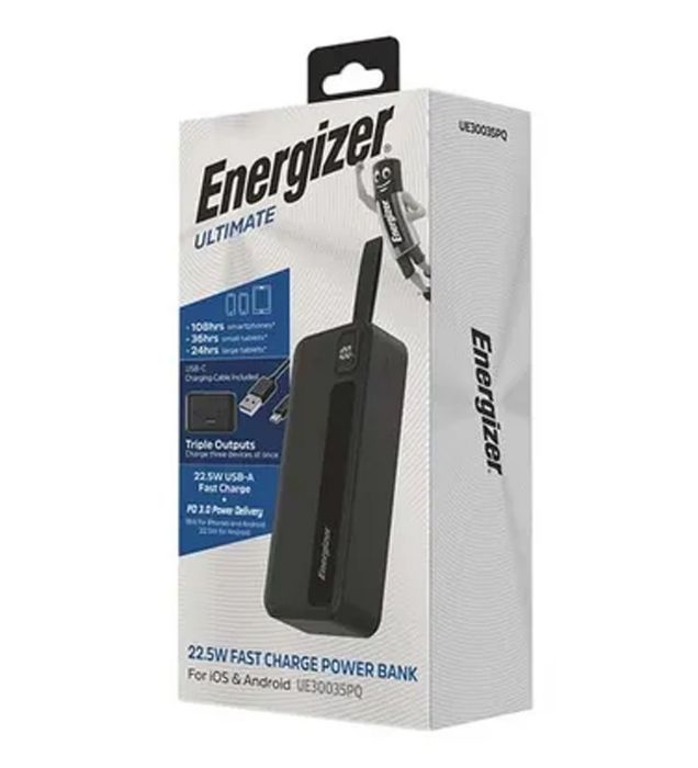 تصویر  پاوربانک انرجایزر مدل UE30035PQ 22.5W ظرفیت 30000 میلی آمپر ساعت