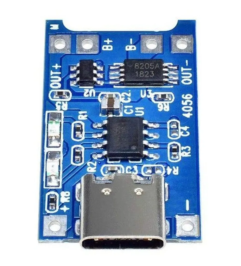 تصویر  ماژول شارژر باتری مدل TP4056-TYPEC بسته دو عددی