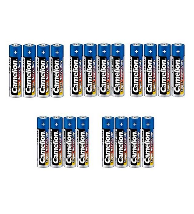 تصویر  باتری نیم قلمی کملیون مدل Super Heavy Duty بسته 20 عددی