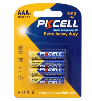 تصویر  باتری نیم قلمی پی‌کی سل مدل Exttra Heavy Duty بسته 4 عددی