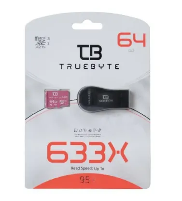 تصویر  کارت حافظه میکرو اس دی تروبایت مدل 633X-A2-V30 به همراه کارت خوان ظرفیت 64 گیگابایت